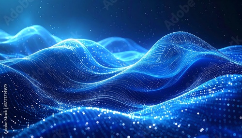 Abstract digital wave landscape