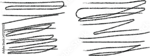 Colorful crayon texture lines set isolated on white background