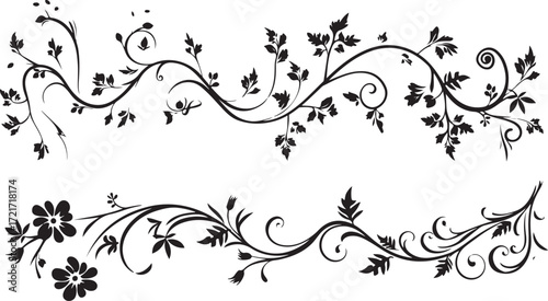 Elegant Floral SVG Silhouette Set
