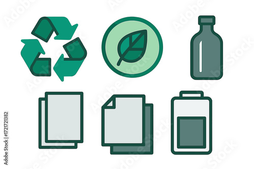 Essential environmental conservation and recycling symbols for sustainable living and eco-friendly practices