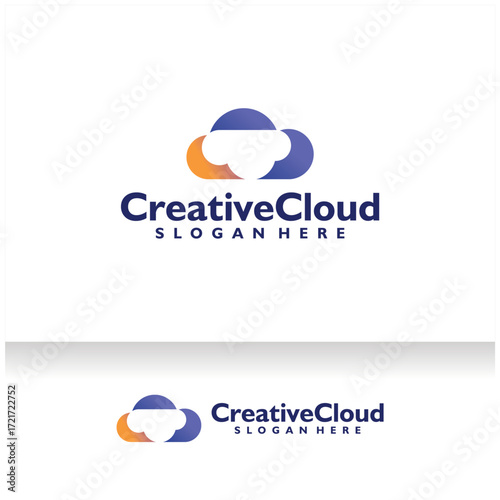 Cloud Icon Logo Design Vector Template. Modern Abstract Cloud Server Company Logo. Cloud Storage or Broadband or ISP Company Logo.