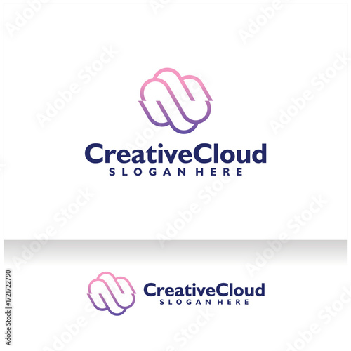 Cloud Icon Logo Design Vector Template. Modern Abstract Cloud Server Company Logo. Cloud Storage or Broadband or ISP Company Logo.