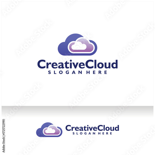 Cloud Icon Logo Design Vector Template. Modern Abstract Cloud Server Company Logo. Cloud Storage or Broadband or ISP Company Logo.