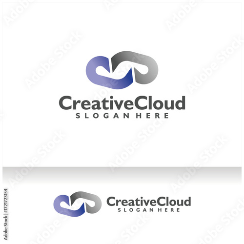 Cloud Icon Logo Design Vector Template. Modern Abstract Cloud Server Company Logo. Cloud Storage or Broadband or ISP Company Logo.