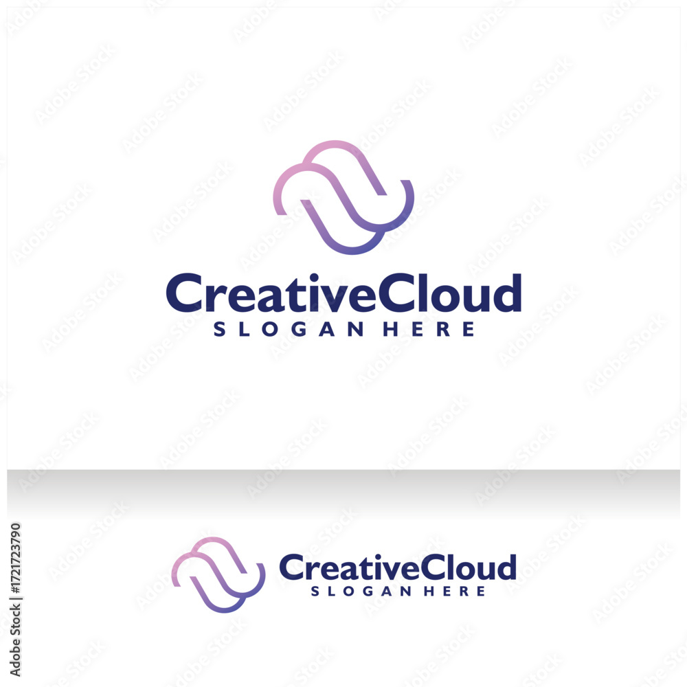 Fototapeta premium Cloud Icon Logo Design Vector Template. Modern Abstract Cloud Server Company Logo. Cloud Storage or Broadband or ISP Company Logo.