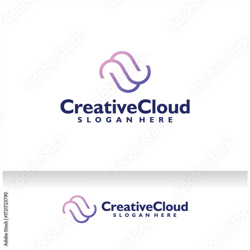 Cloud Icon Logo Design Vector Template. Modern Abstract Cloud Server Company Logo. Cloud Storage or Broadband or ISP Company Logo.