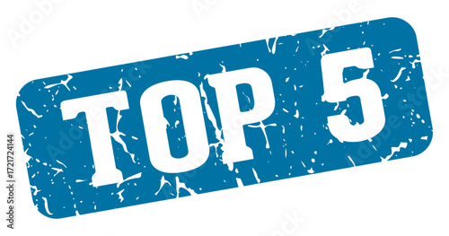 top 5 rectangular sign. top 5 stamp