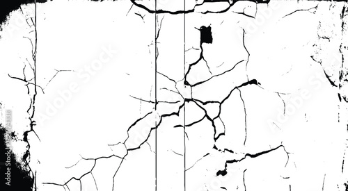 Dark grainy texture on white background. Cracks overlay textured. 