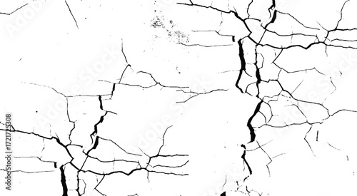 Cracks overlay textured. Grain noise particles. Rusted white effect. Grunge design elements. Vector illustration, EPS 10.