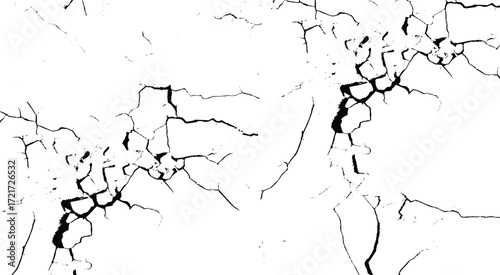 Black cracks on transparent background.