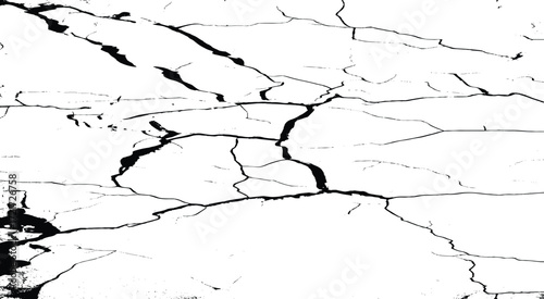 Cracks overlay textured. Black cracks on transparent background.