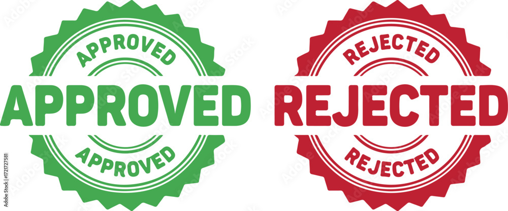 Obraz premium Approved and Rejected Stamp Vector Set