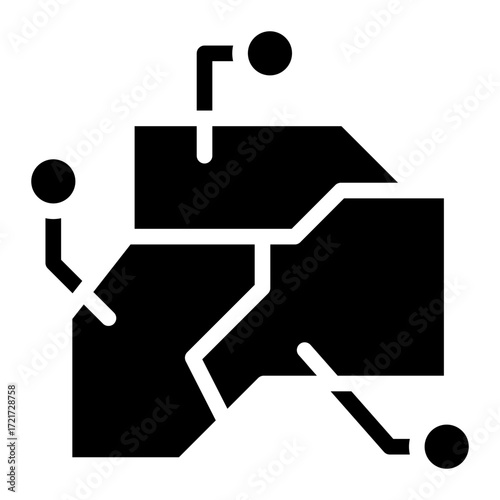 Maps icon glyph style vector illustration