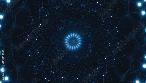 Abstract digital eye design with a glowing blue effect, perfect for futuristic backgrounds
