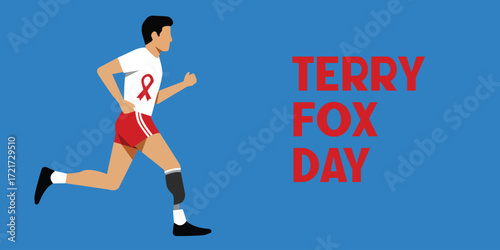 Terry Fox Day Vector Illustration – Running Awareness Event Design