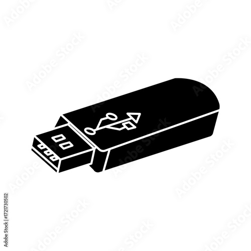 flashdisk icon white on background