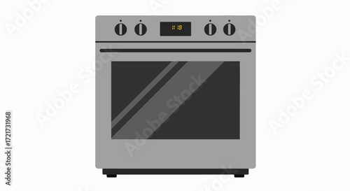 Modern Stainless Steel Electric Oven: Kitchen Appliance Icon