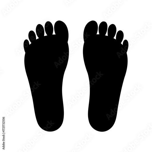 Silhouette of human feet footprints icon
