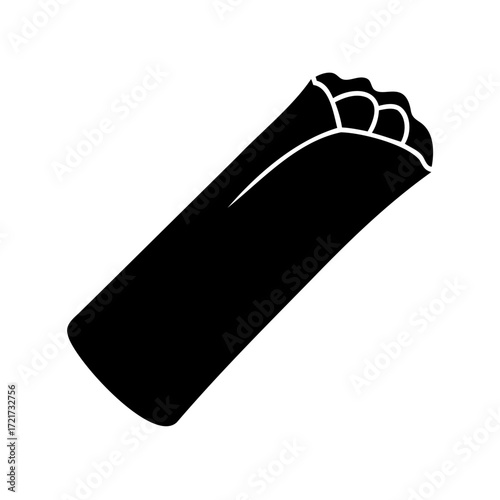 Silhouette of burrito wrap food icon
