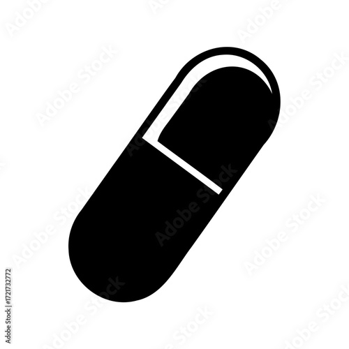Silhouette of capsule pill medicine icon
