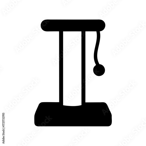 Silhouette of air pump-Black silhouette of a manual air pump with a hose, typically used for inflating bicycle tires, balls, or other inflatables.
