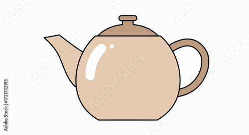 Cozy Tea Time: Simple Beige Teapot Illustration