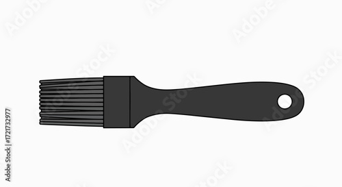 Sleek Black Silicone Pastry Brush: Baking Essential