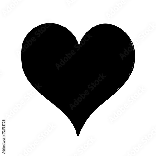 Black heart silhouette symbol of love-Simple black heart silhouette representing love, romance, affection, emotion, care, passion, and universal symbol for relationships and feelings.
