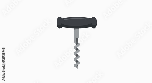 A simple illustration of a black-handled corkscrew.