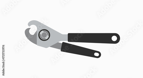 Close-up of a gray and black pet nail clipper tool on a white background.