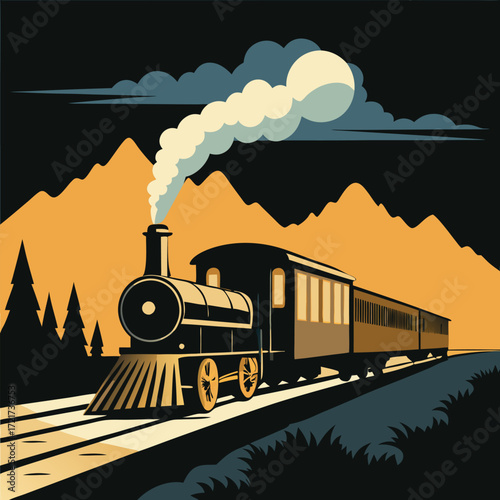passenger train on the railway
