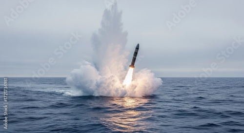 Missile launching over water