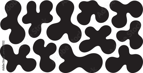 Fluid Organic Shapes Blob Set Isolated Background Element