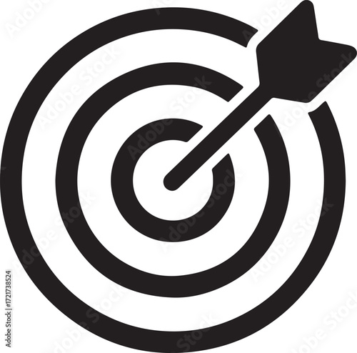 Vector art of target with arrow in bullseye success and goal concept