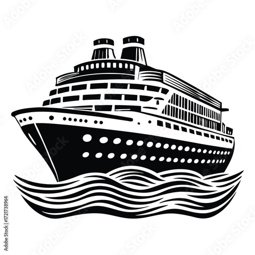 cruise ship vector illustration