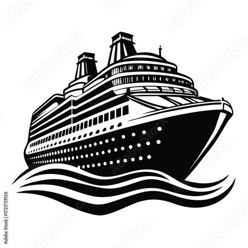 cruise ship vector illustration