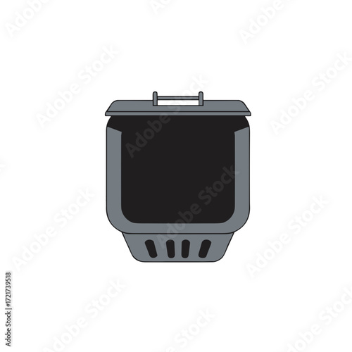 Vector illustration of a top view of a trash container