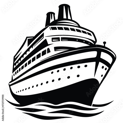 cruise ship vector illustration