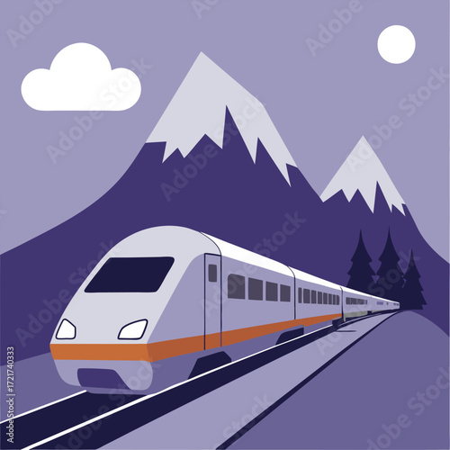 passenger train on the railway