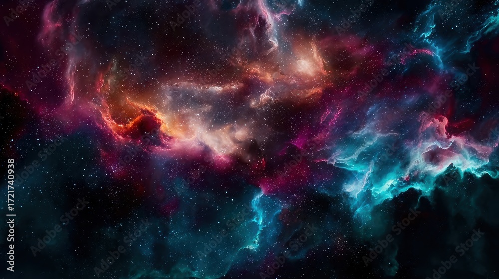 Fototapeta premium Starry night cosmos background for digital use, perfect for prints, editorial, and awe-inspiring projects