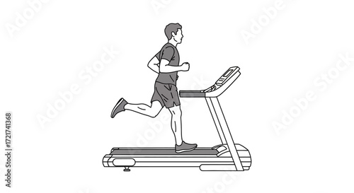 A man jogging on a treadmill during a workout.