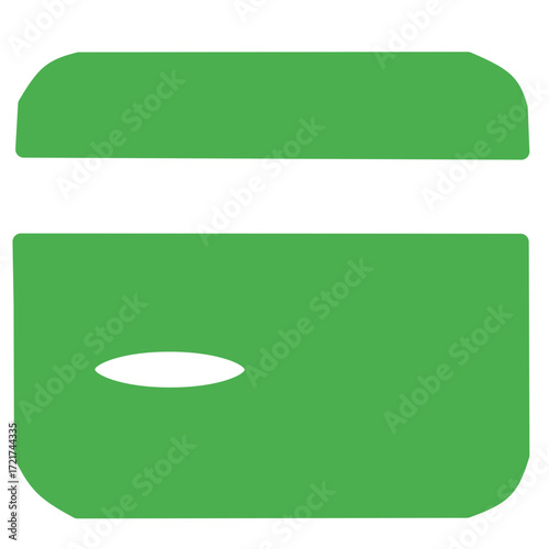 green Credit Card Icon for Payment and Financial Transaction