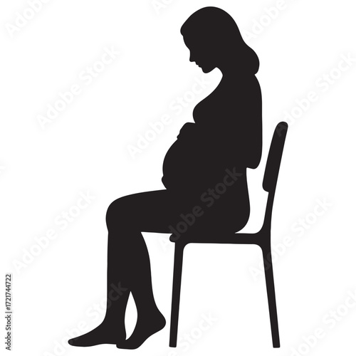 A serene silhouette of a pregnant woman seated, illustrating the quiet waiting period before childbirth and the beauty of expecting