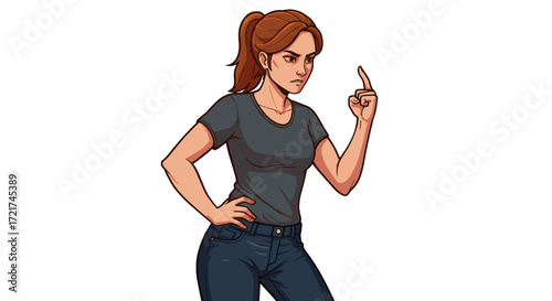 Frustrated Woman Gesturing No Seriously Annoyed Expression Isolated Transparent Background Stock