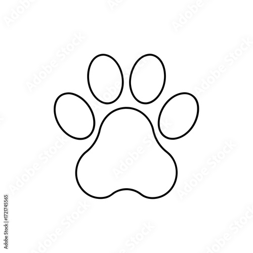 Outline of a paw print on transparent background