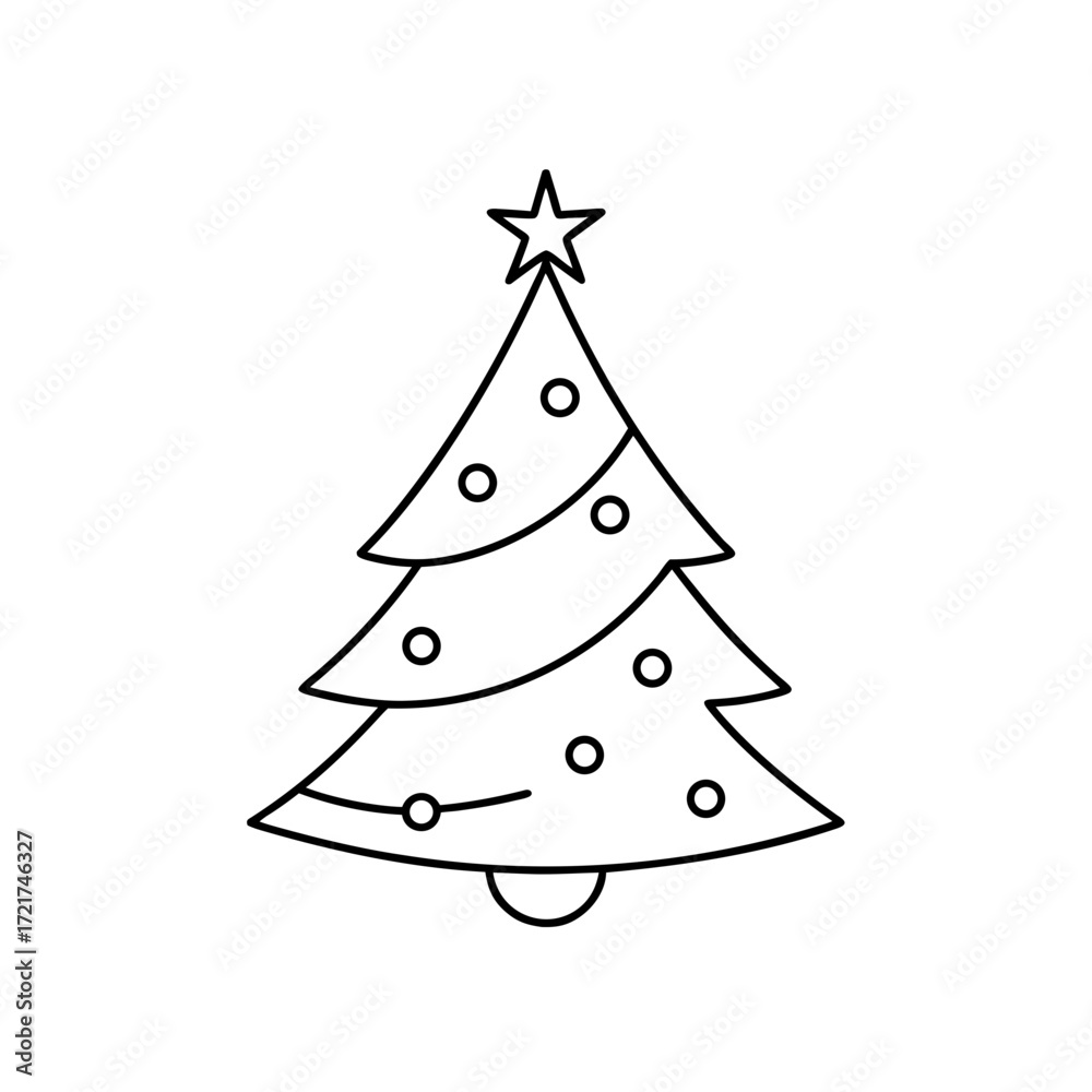 Fototapeta premium Decorated christmas tree on transparent background