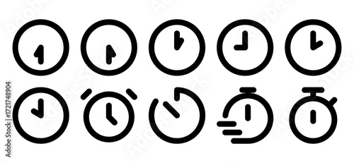 clock set icon vector. clock vector on white background