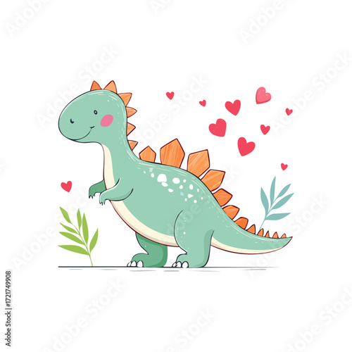 Funny  cute dinosaur mascot for kids design