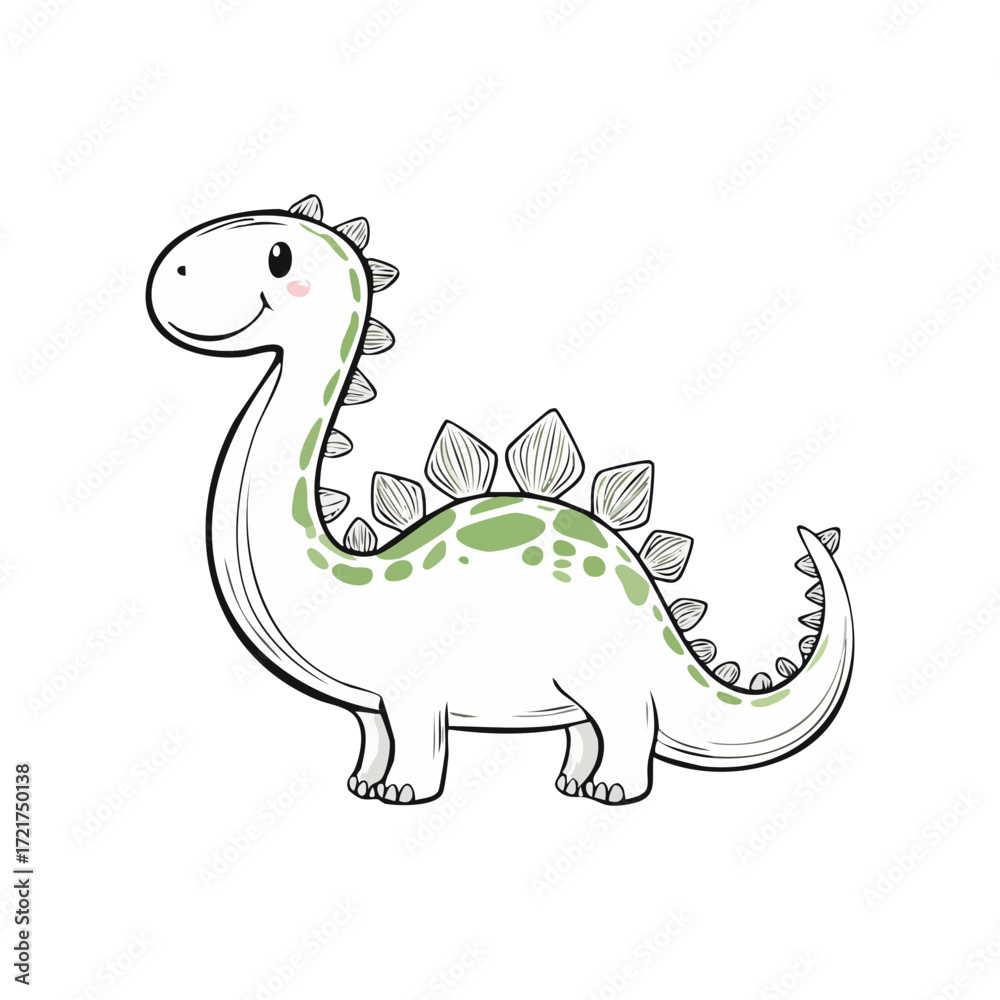 Fototapeta premium Funny cute dinosaur mascot for kids design