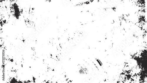 Dust overlay distress grain texture with vintage black and white effect. Two tone grunge texture with rough vintage distressed background design. 